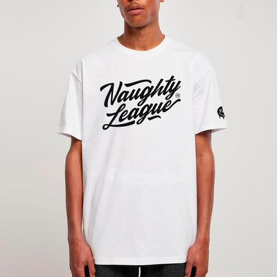 Naughty League Branded Logo tee white - Shop-Tetuan