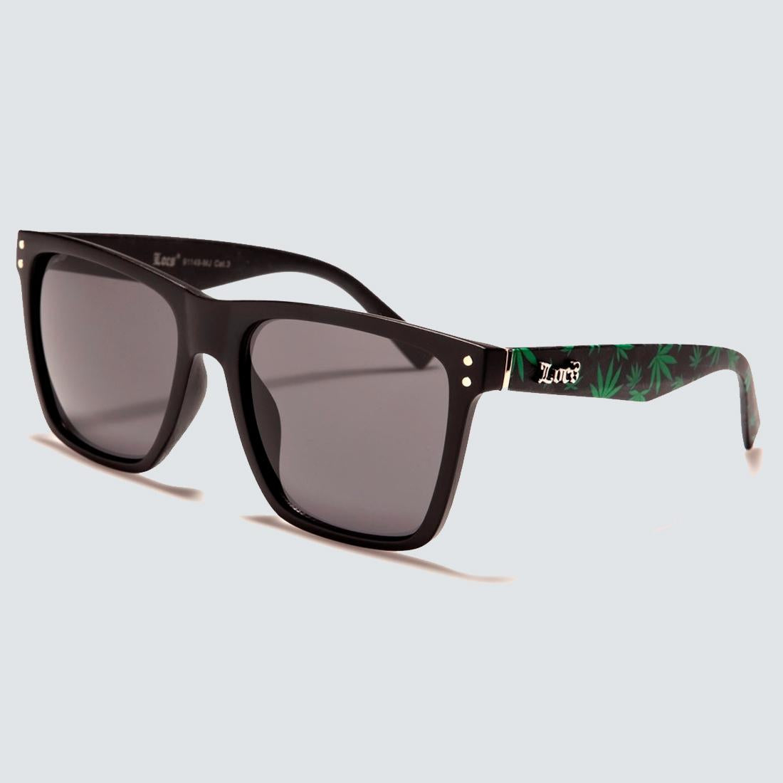 Locs Marijuana Print Classic sunglasses matt black - Shop-Tetuan