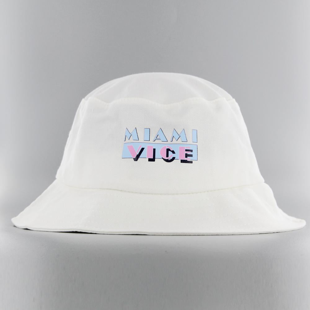 Merchode Miami Vice Logo bucket hat white - Shop-Tetuan