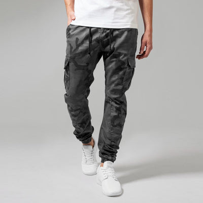 Urban Classics Camo Cargo Jogging Pants grey camo - Shop-Tetuan