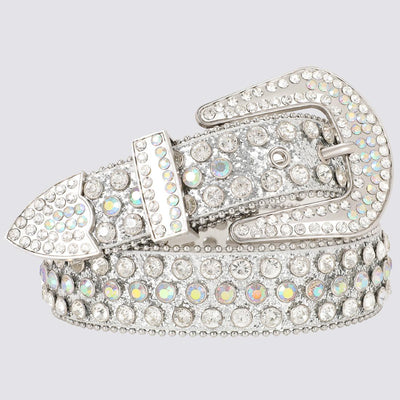 Diamond Studded Rhinestone Belt silver - Shop-Tetuan