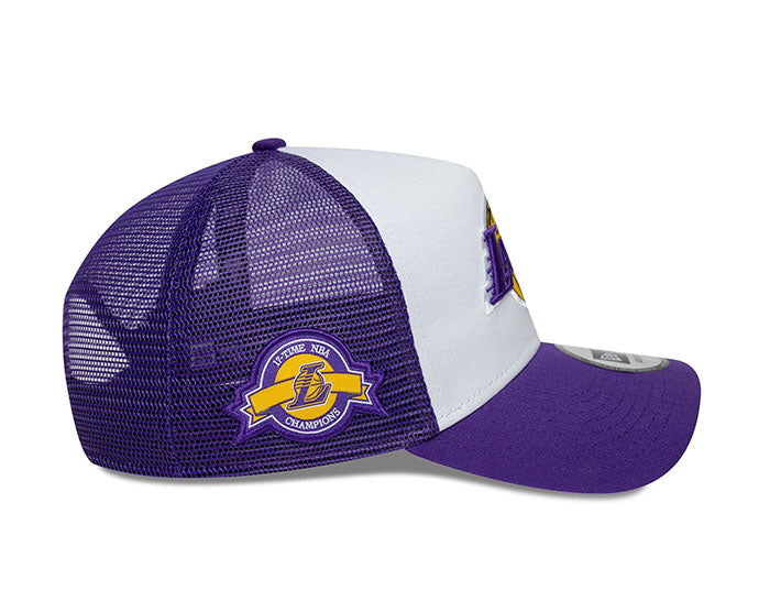 New Era NBA Side Patch 9Forty A-Frame Trucker LA Lakers purple/white - Shop-Tetuan