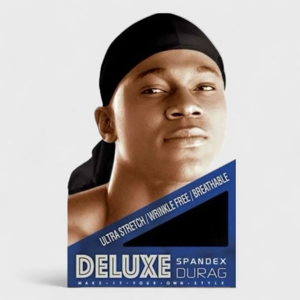 King.J Deluxe Spandex Durag black - Shop-Tetuan
