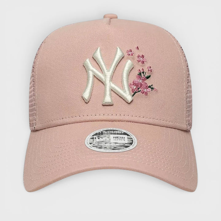 New Era MLB Floral 9Forty A-Frame Trucker Cap NY Yankees pink - Shop-Tetuan