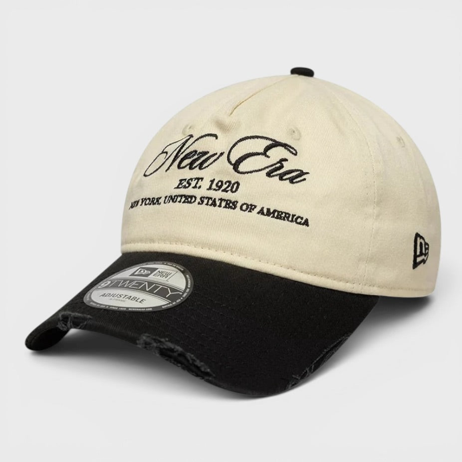 New Era Wash Distress 9Twenty A-Frame cap light beige/black - Shop-Tetuan