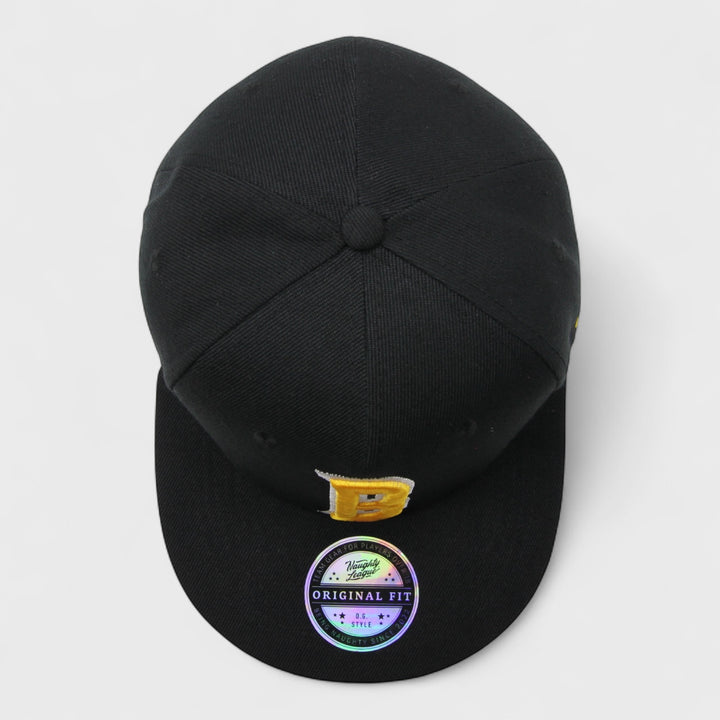 Naughty League Texas Beaver Hunters Letter Logo fitted black/yellow - Shop-Tetuan