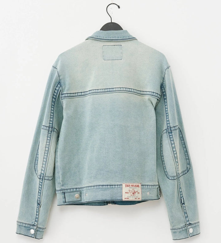 True Religion Big T Moto Denim jacket gsql light dawn wash