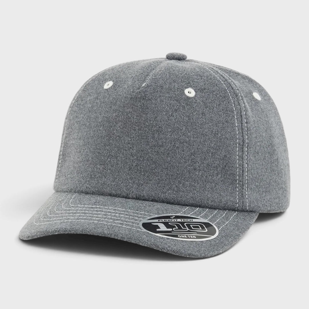 Yupoong 110 Melton Wooly Serge snapback heathercharcoal - Shop-Tetuan