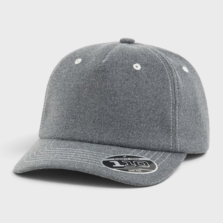 Yupoong 110 Melton Wooly Serge snapback heathercharcoal - Shop-Tetuan