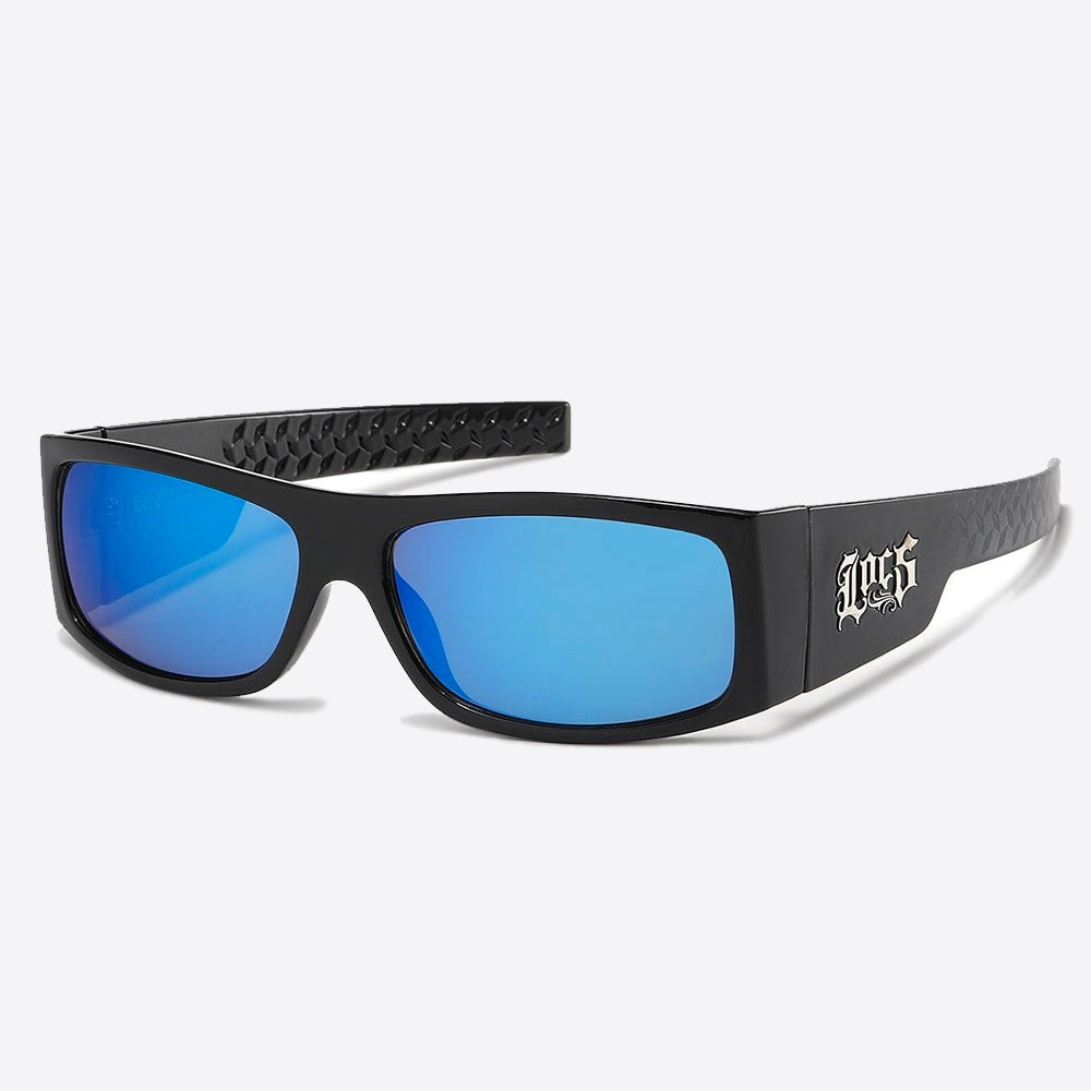 Locs Rectangle Sunglasses blk/blue - Shop-Tetuan