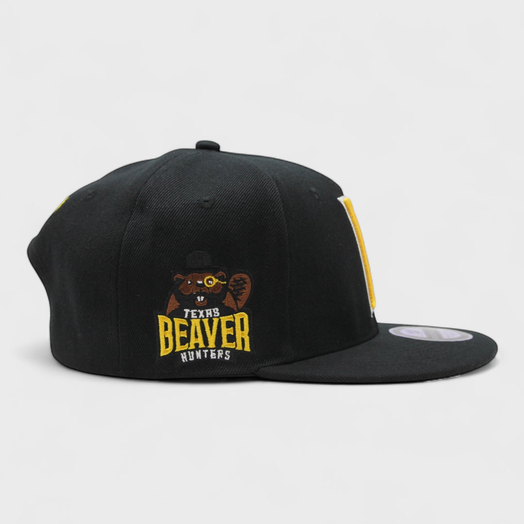Naughty League Texas Beaver Hunters Letter Logo snapback black/yellow - Shop-Tetuan