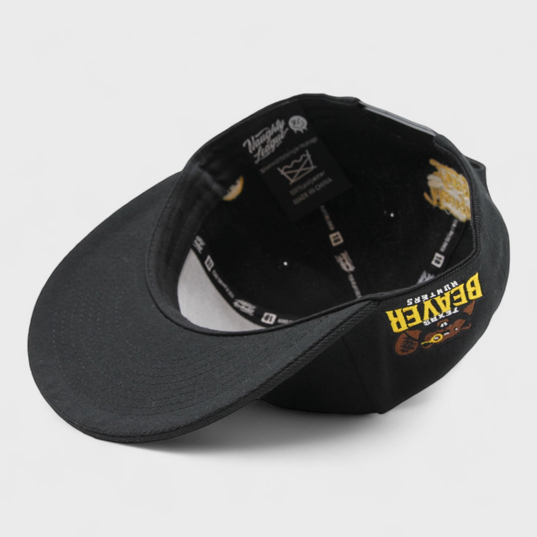 Naughty League Texas Beaver Hunters Letter Logo snapback black/yellow - Shop-Tetuan