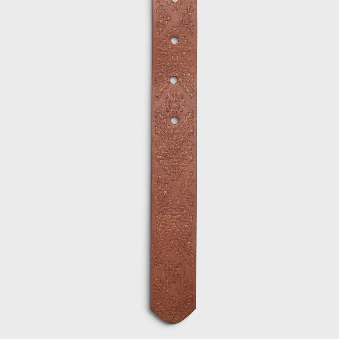 Urban Classics Leather Imitation Punched Pattern Belt lightbrown