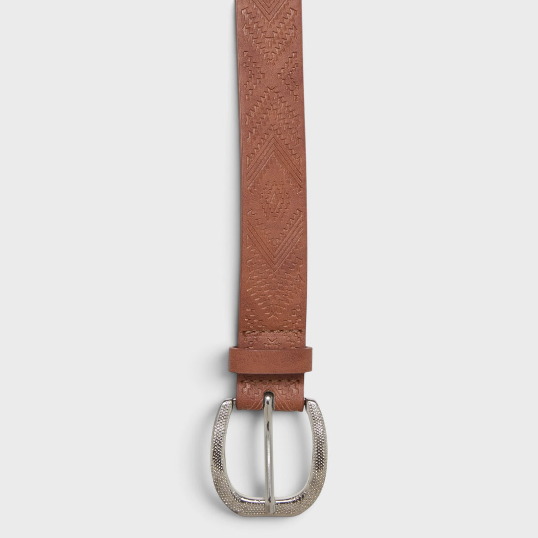 Urban Classics Leather Imitation Punched Pattern Belt lightbrown