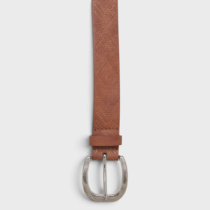 Urban Classics Leather Imitation Punched Pattern Belt lightbrown