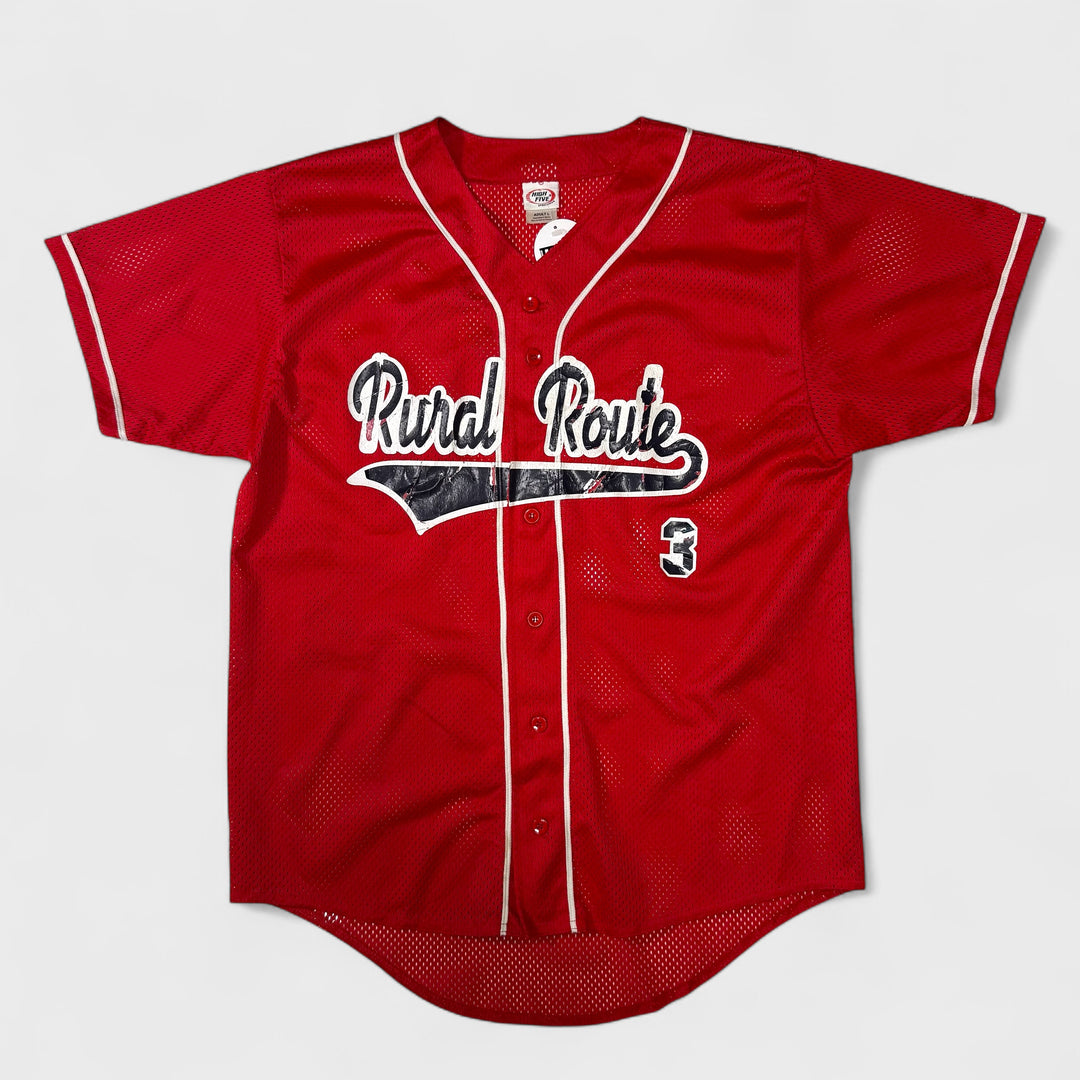 High Five Rural Route 3 Monk Baseball Jersey red L - Shop-Tetuan