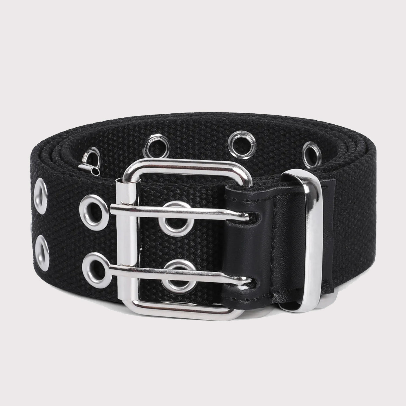 Double Grommet Two-Hole Canvas Belt black