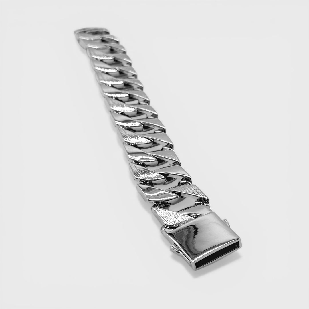 Chunky Curb Bracelet 24mm x 10INCH silver - Shop-Tetuan