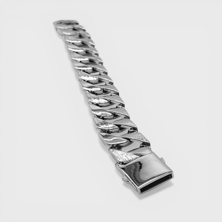 Chunky Curb Bracelet 24mm x 10INCH silver - Shop-Tetuan