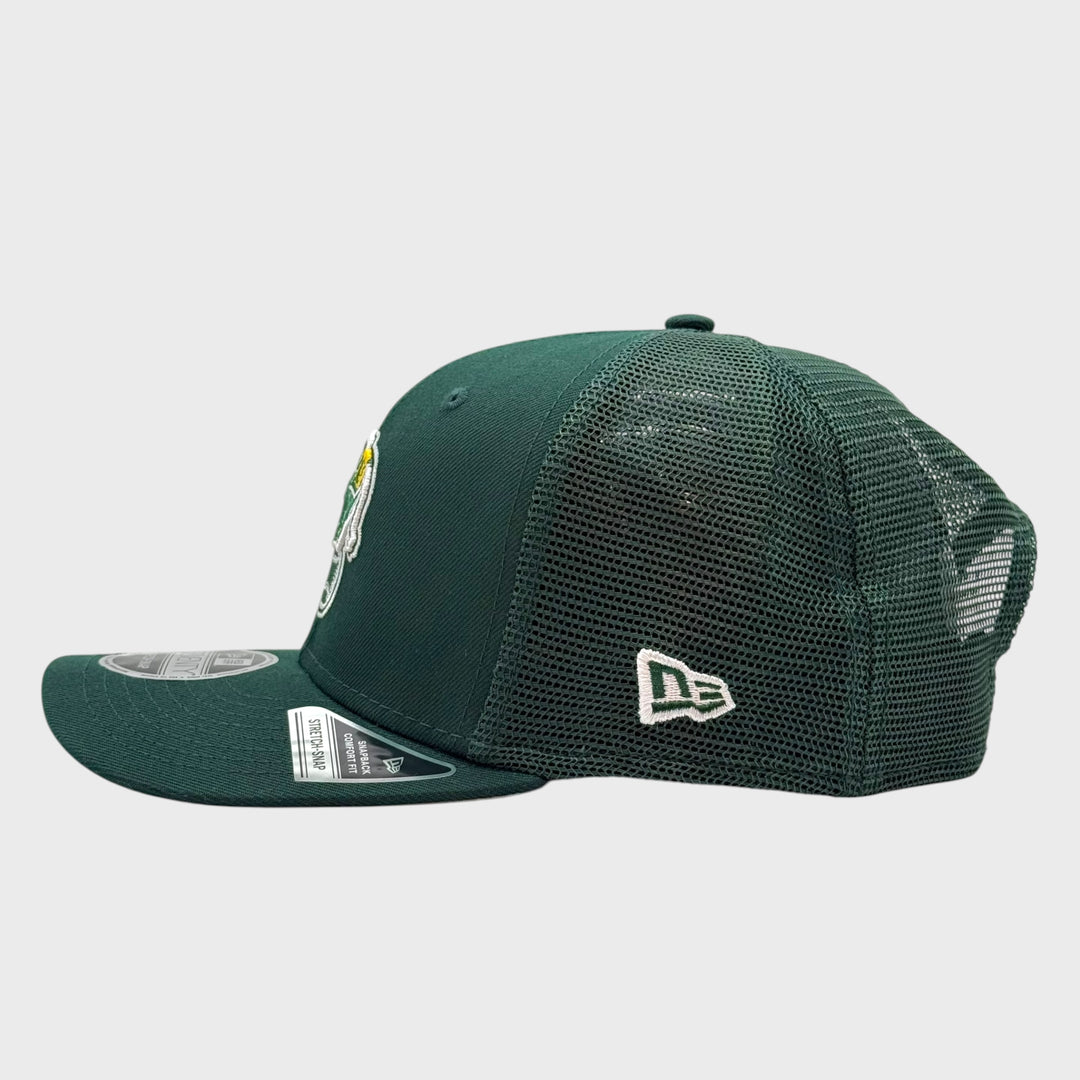 New Era Simple 9Seventy Stretch-Snap trucker O Athletics dk green - Shop-Tetuan