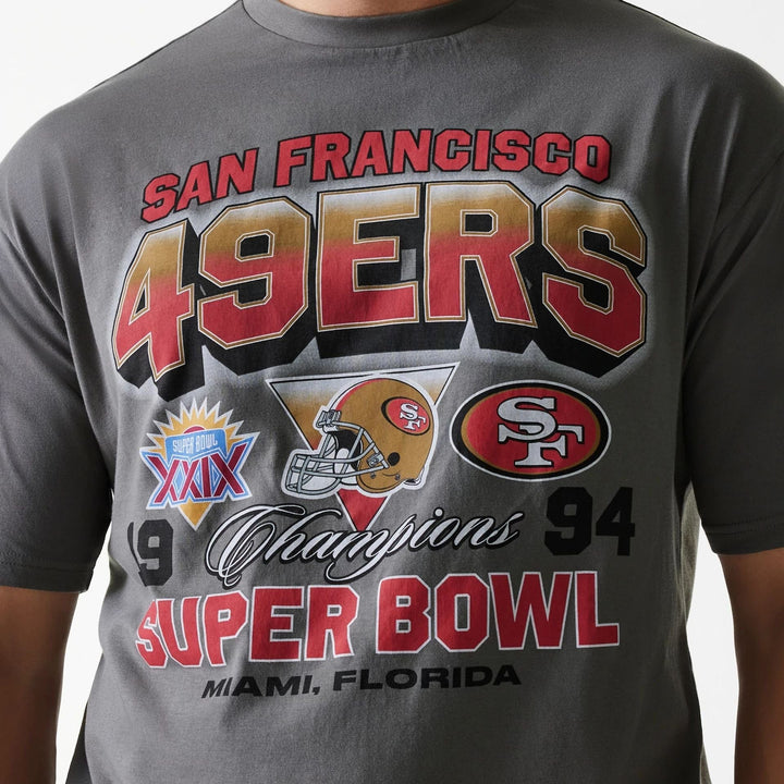 New Era NFL Washed Super Bowl Oversized Tee SF 49ers Grey - Shop-Tetuan
