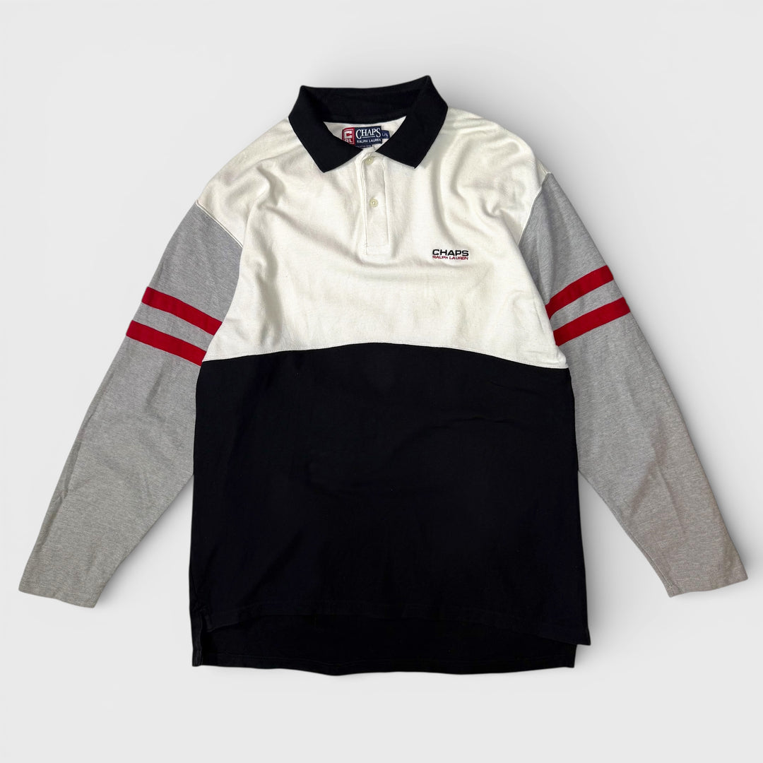 Ralph Lauren Chaps Long sleeve polo grey/white/black L - Shop-Tetuan