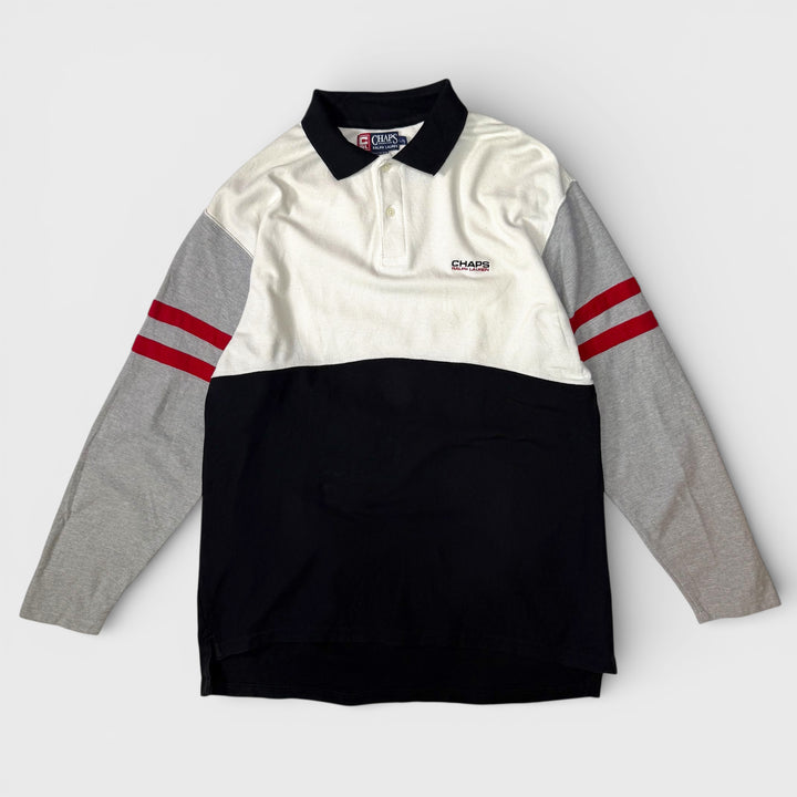 Ralph Lauren Chaps Long sleeve polo grey/white/black L - Shop-Tetuan