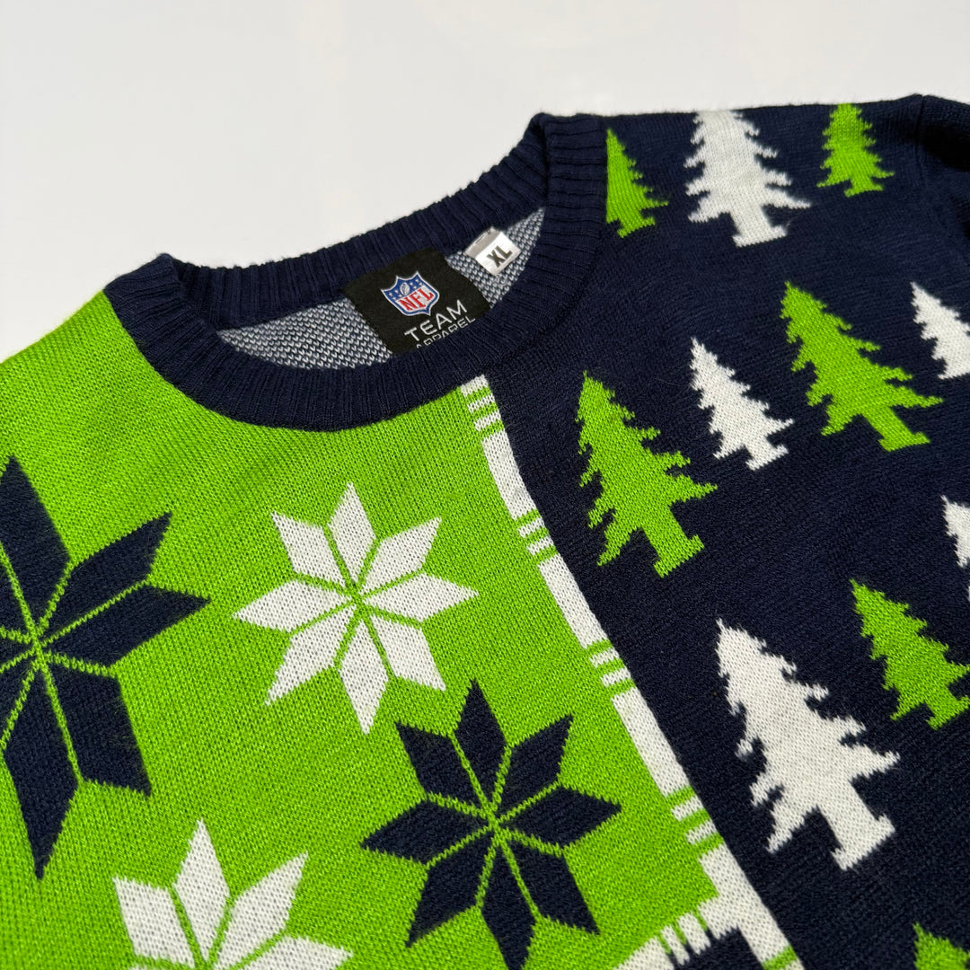 NFL Team Apparel Seattle Seahawks knit lime green/navy XL
