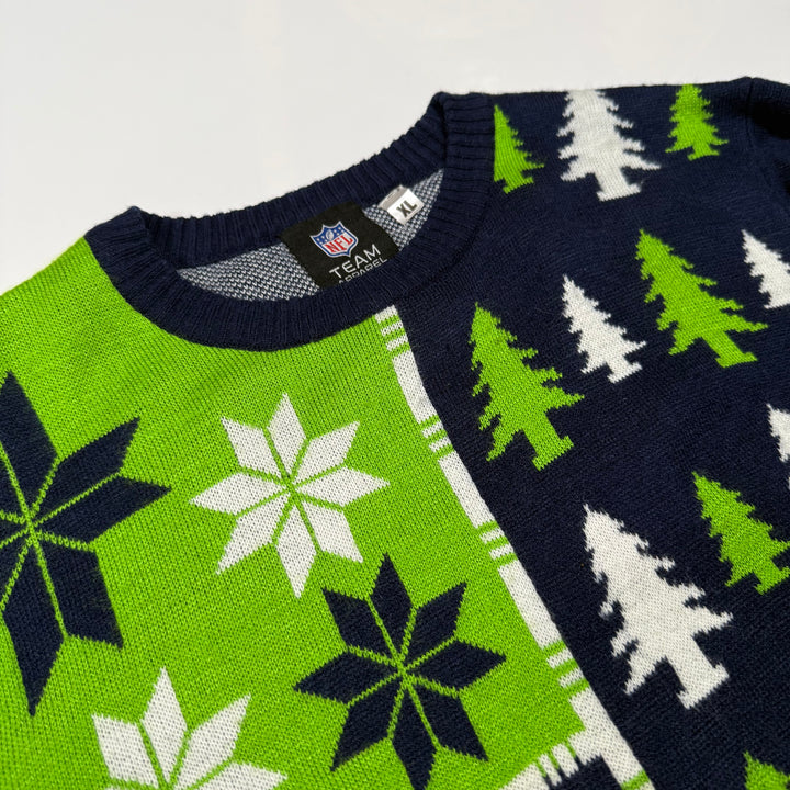 NFL Team Apparel Seattle Seahawks knit lime green/navy XL