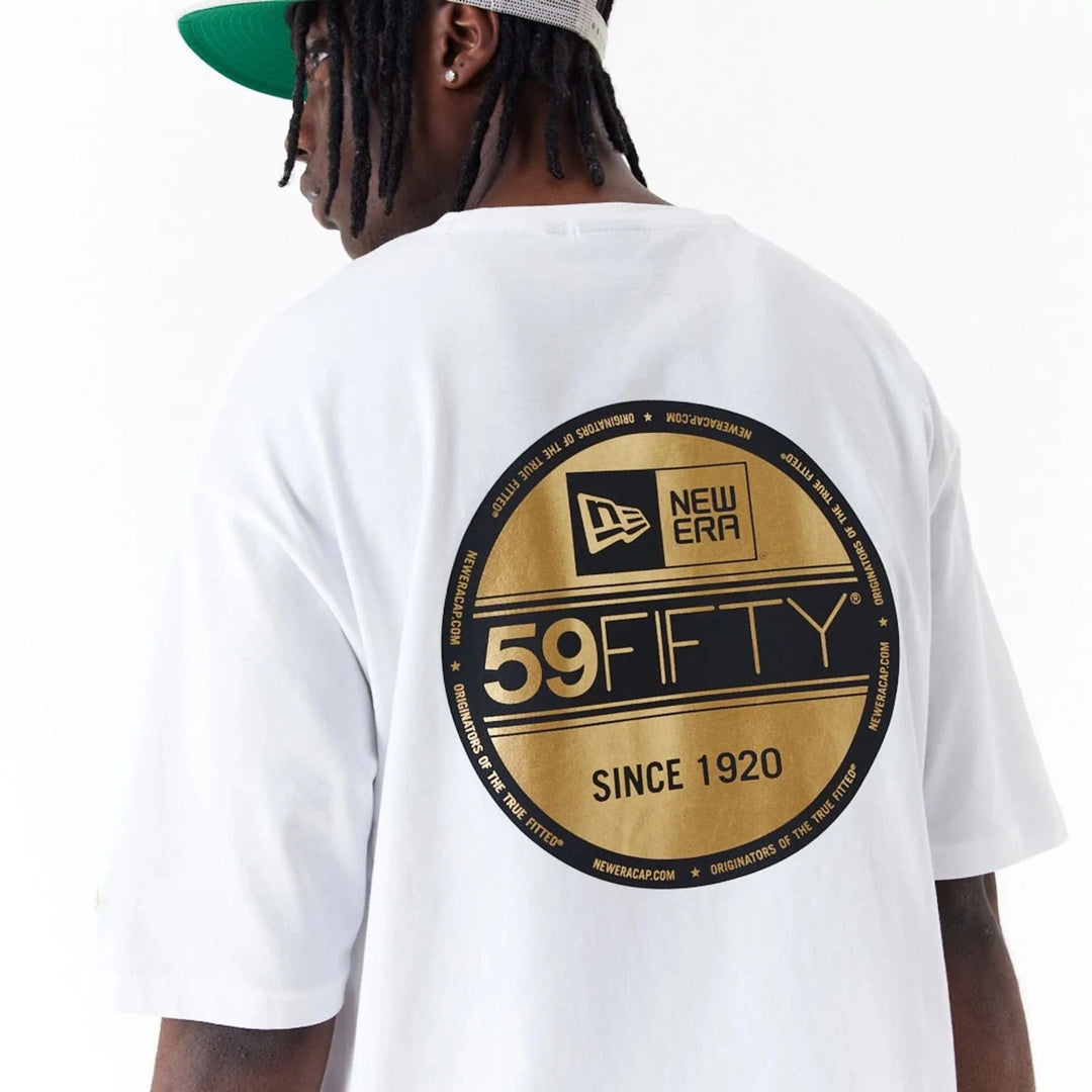 New Era Sticker White Oversized tee white - Shop-Tetuan