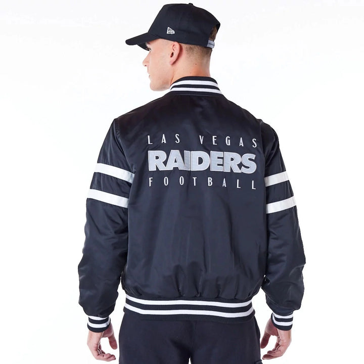 New Era NFL Satin Bomber Jacket LV Raiders black