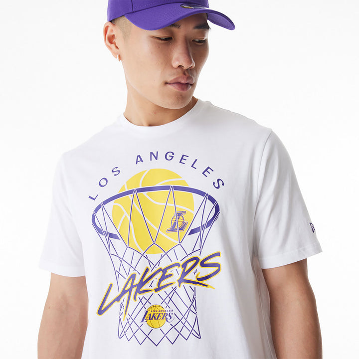 New Era NBA Net Graphic LA Lakers tee white - Shop-Tetuan