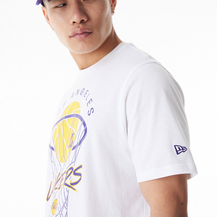New Era NBA Net Graphic LA Lakers tee white - Shop-Tetuan