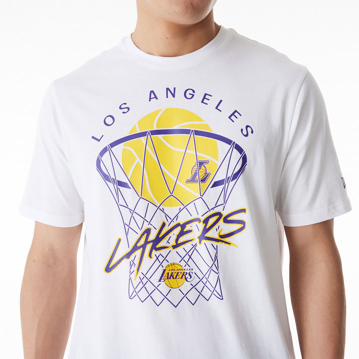 New Era NBA Net Graphic LA Lakers tee white - Shop-Tetuan