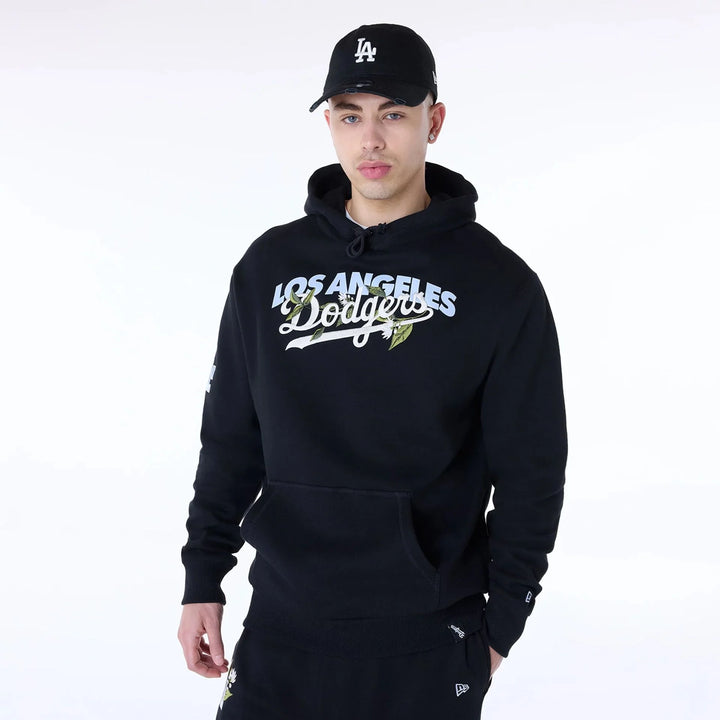 New Era MLB Floral Pullover Hoodie LA Dodgers black - Shop-Tetuan