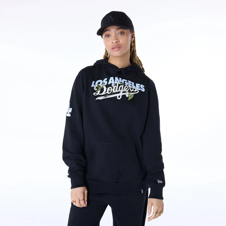New Era MLB Floral Pullover Hoodie LA Dodgers black - Shop-Tetuan