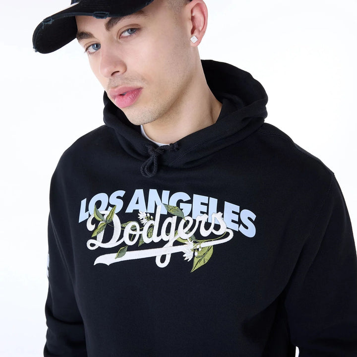 New Era MLB Floral Pullover Hoodie LA Dodgers black - Shop-Tetuan