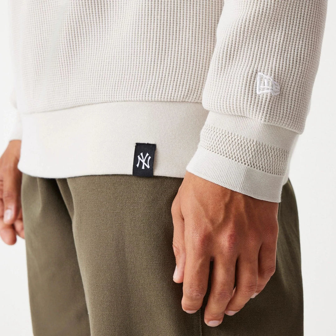 New Era MLB Waffle Oversized Crew Neck Sweater cream - Shop-Tetuan