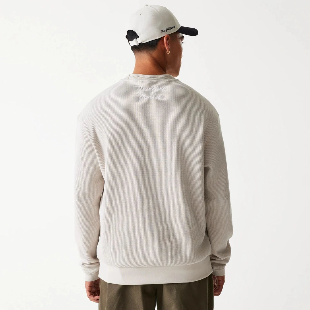 New Era MLB Waffle Oversized Crew Neck Sweater cream - Shop-Tetuan