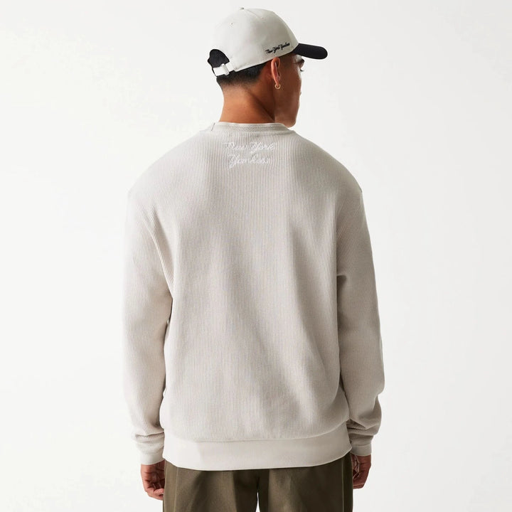 New Era MLB Waffle Oversized Crew Neck Sweater cream - Shop-Tetuan