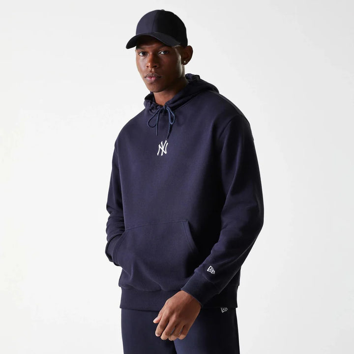 New Era MLB League Essential Midi French Terry Oversized Hoodie NY Yankees navy - Shop-Tetuan