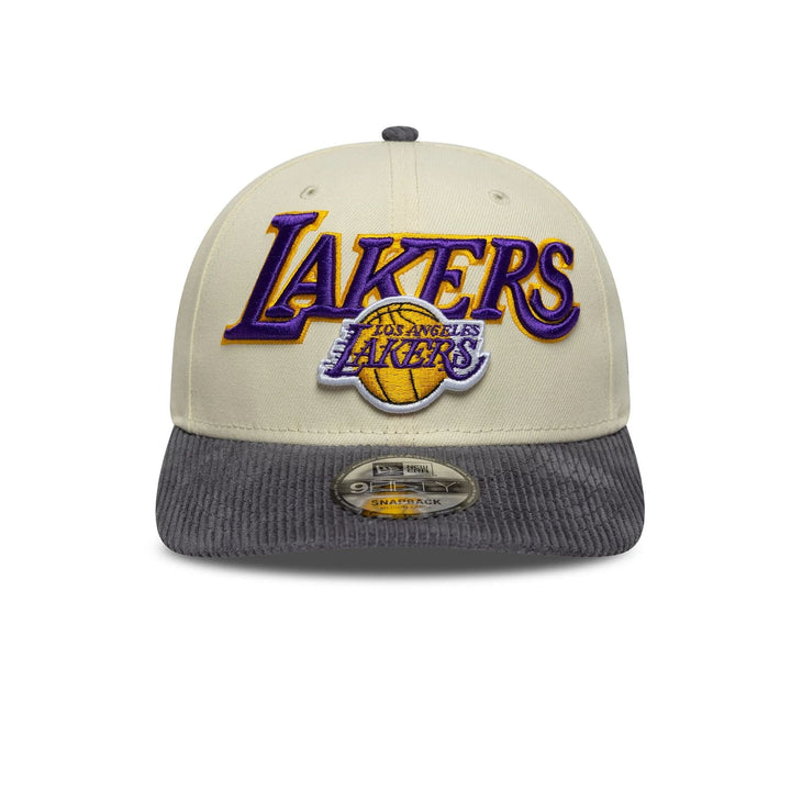 New Era NBA Cord Visor Cream 9FIFTY Snapback LA Lakers stone/grey - Shop-Tetuan