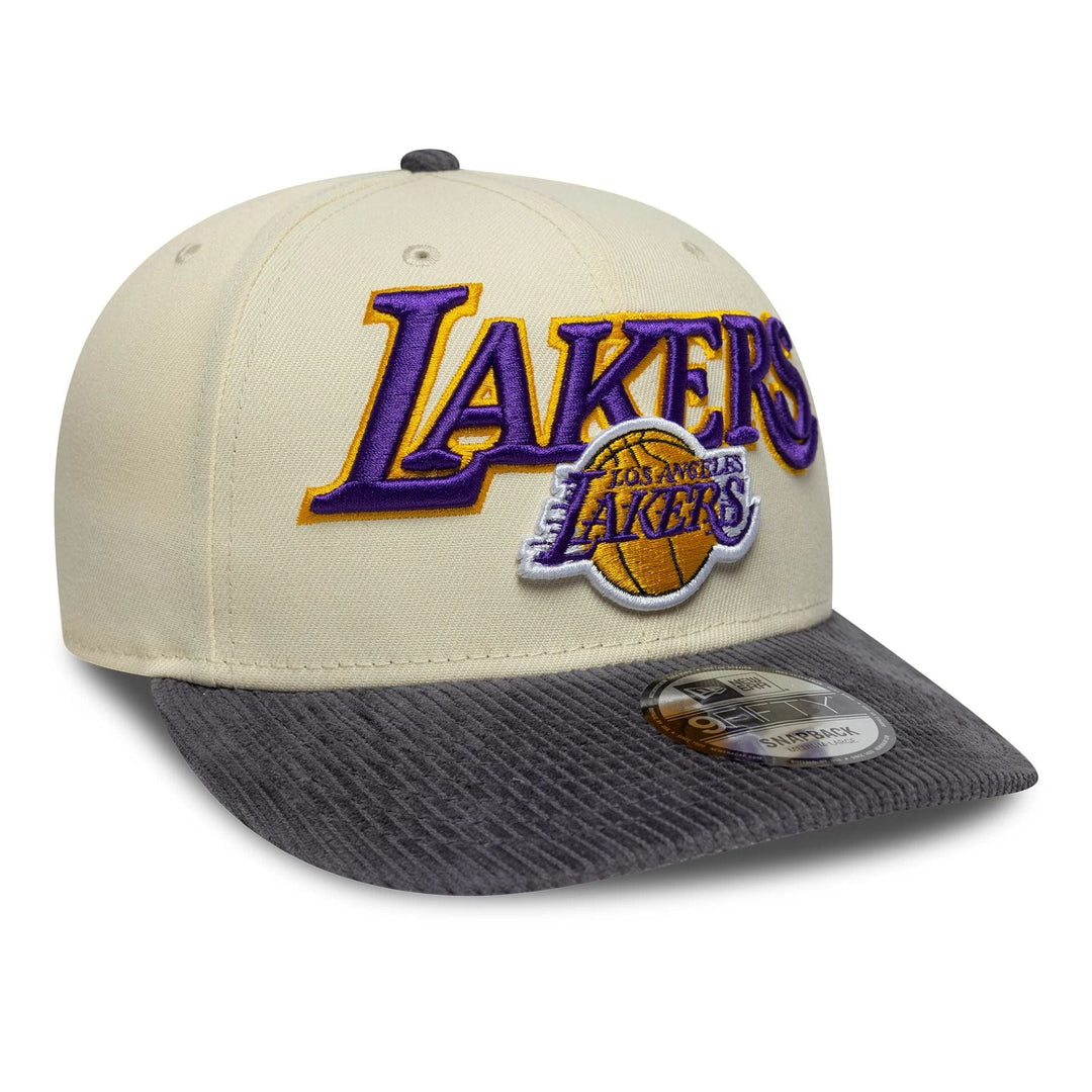 New Era NBA Cord Visor Cream 9FIFTY Snapback LA Lakers stone/grey - Shop-Tetuan