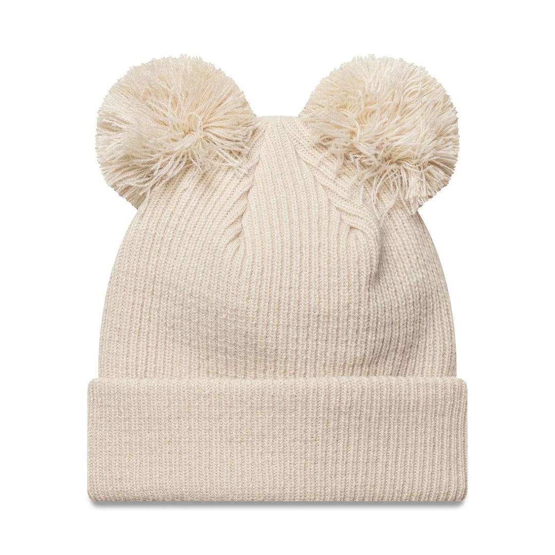 New Era MLB Double Pom Cuff Knit Beanie NY Yankees light beige - Shop-Tetuan