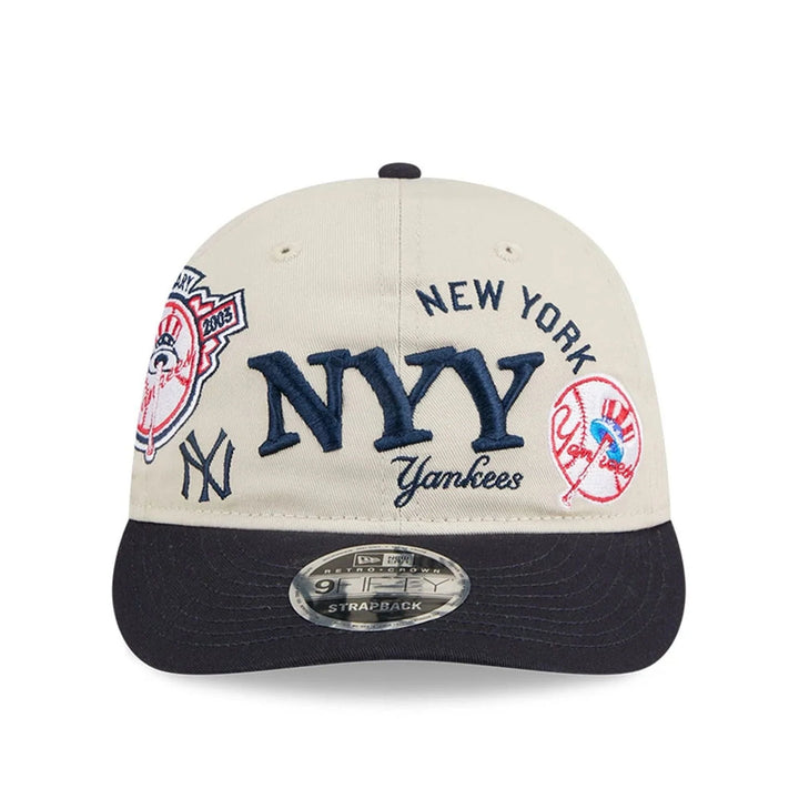 New Era MLB Scatter Retro Crown 9FIFTY NY Yankees cream