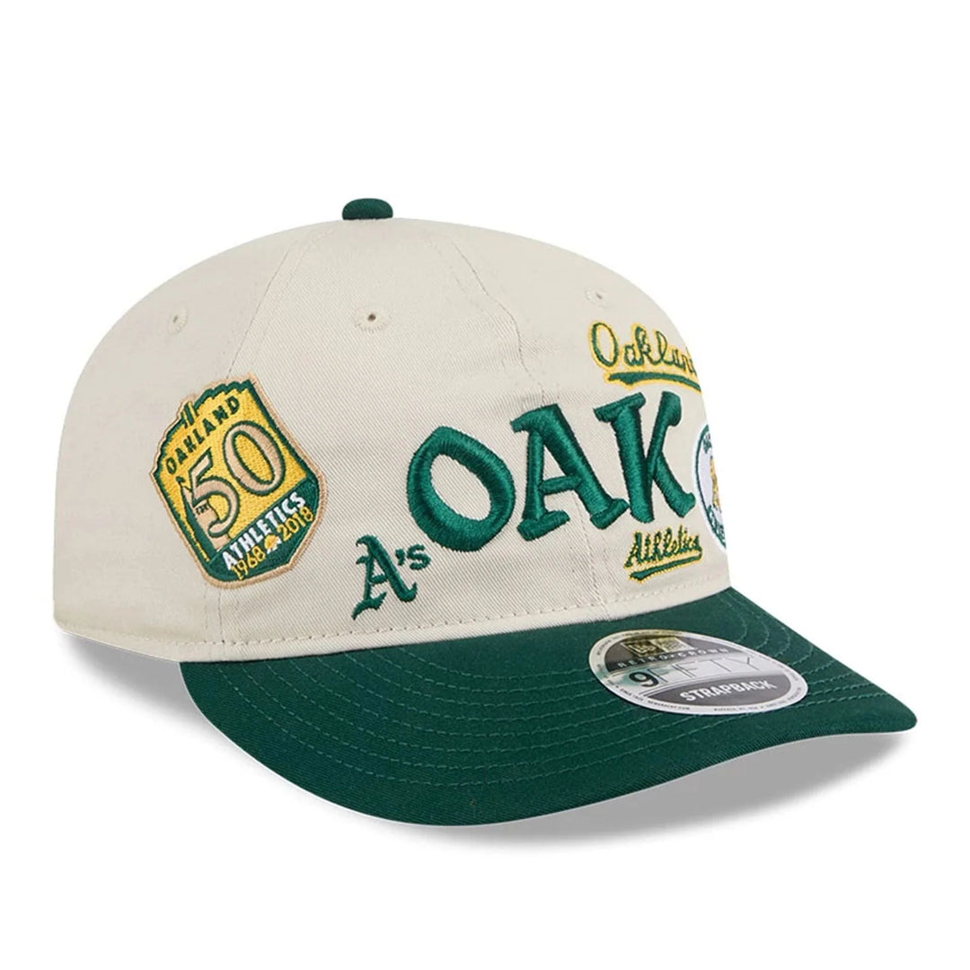 New Era MLB Scatter Retro Crown 9FIFTY O Athletics cream