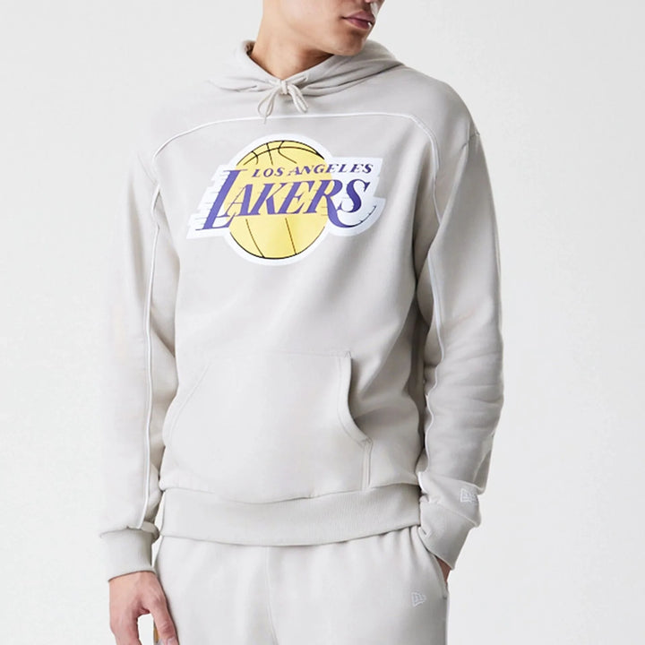 New Era NBA Piping Oversized Pullover Hoodie LA Lakers cream