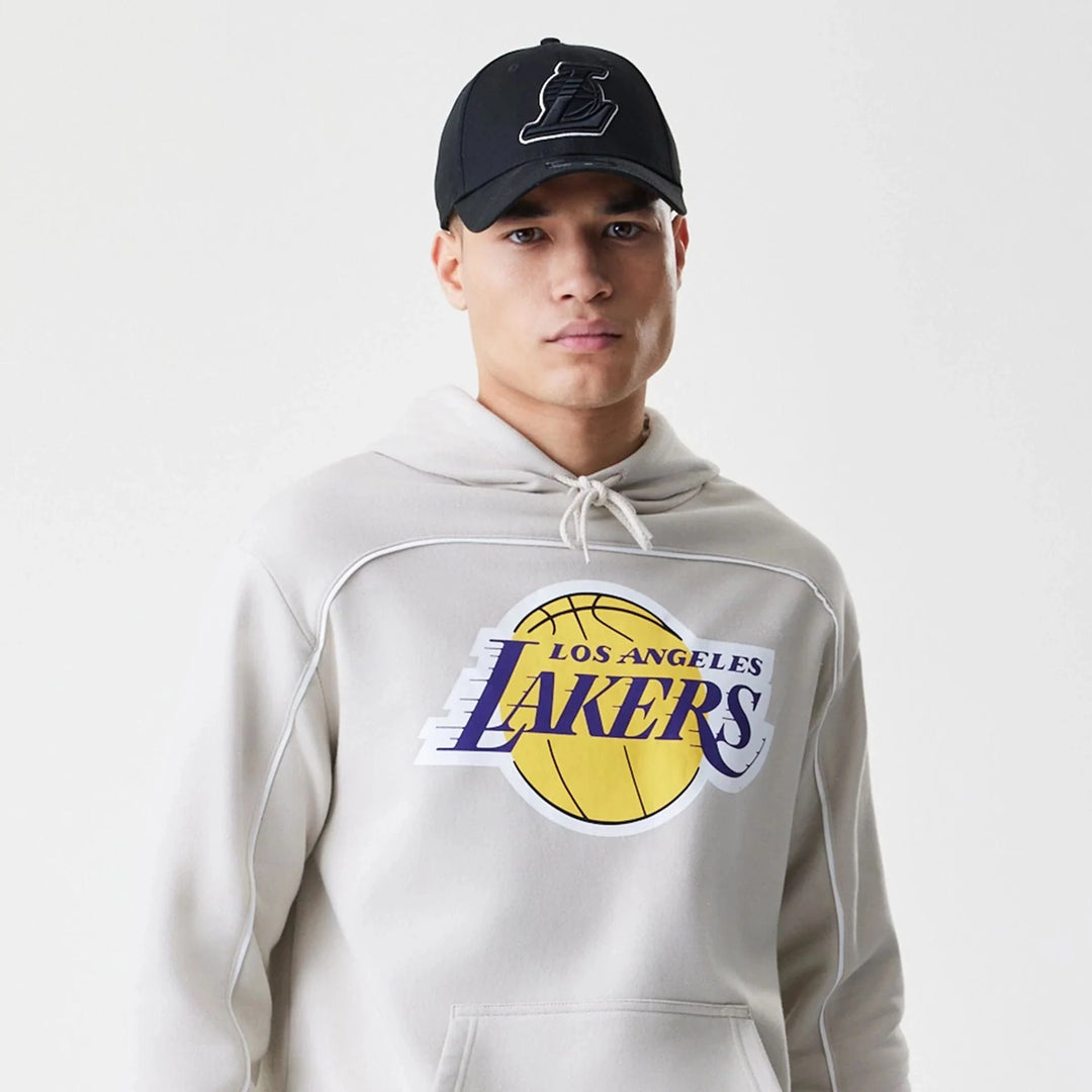 New Era NBA Piping Oversized Pullover Hoodie LA Lakers cream