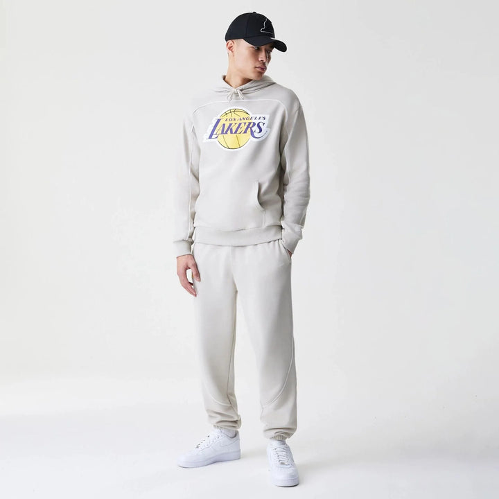 New Era NBA Piping Oversized Pullover Hoodie LA Lakers cream