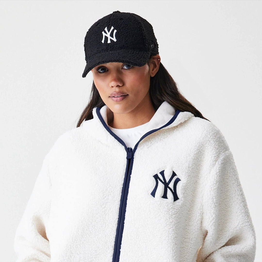 New Era MLB Open Hooded Sherpa jacket NY Yankkes white